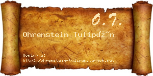 Ohrenstein Tulipán névjegykártya